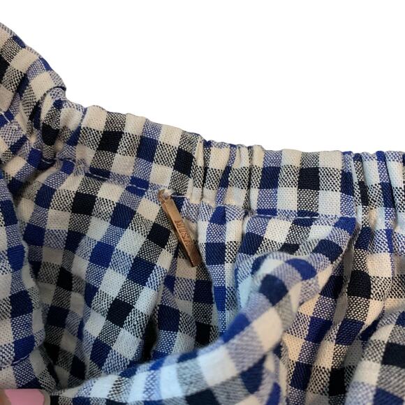 MISA Los Angeles Blue and White Gingham One Shoulder Top - Picture 6 of 6